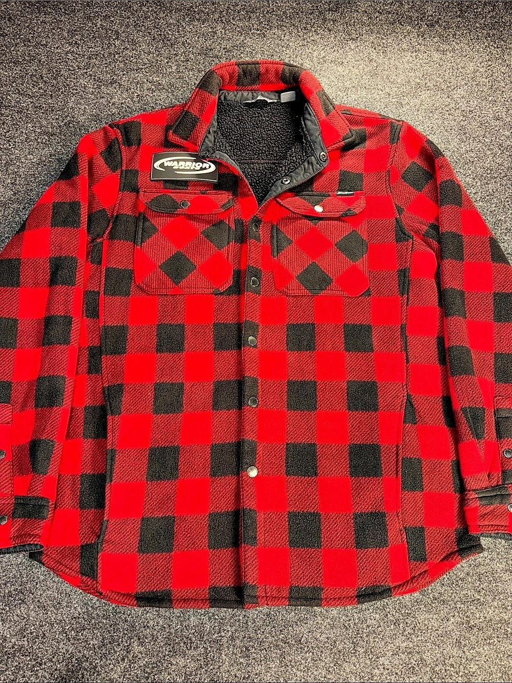WARRIOR Eddie Bauer’s Men's Red & Black Checkered Jacket Size Large Like New